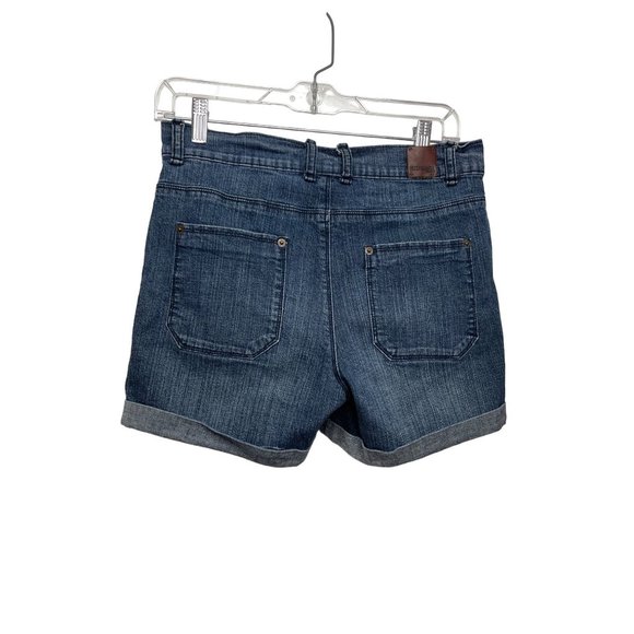 Express Jeans Women’s Denim Shorts 6 Blue 4-Pocket Zip & Button Stretchy - Picture 15 of 16